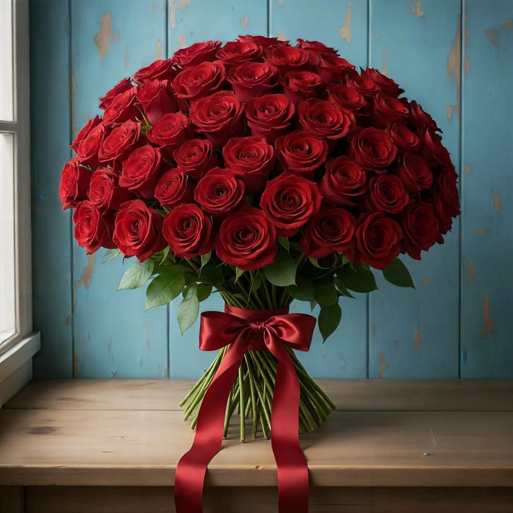 Букет Красные розы Блэк Меджик в Аше