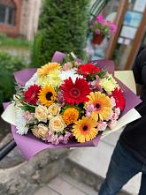 Букет цветов из:  Герберы, Ромашки, Хризантемы, Розы и Подсолнухи #REPLACE_PRED# Аше
