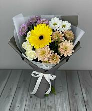 Букет цветов из:  Розы, Герберы и Хризантемы в Аше