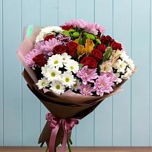 Букет цветов из:  Розы, Хризантемы и Альстромерии в Аше