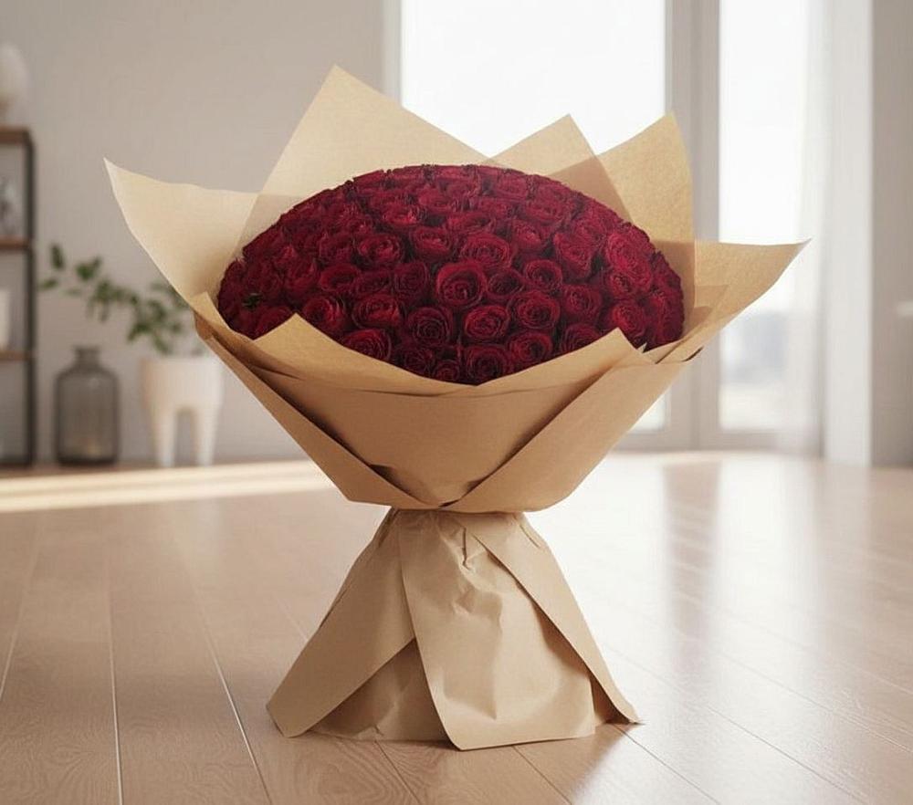 Букет 101 Красная роза в Аше