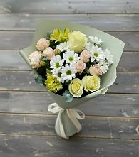 Букет цветов из:  Альстромерии, Розы и Хризантемы в Аше